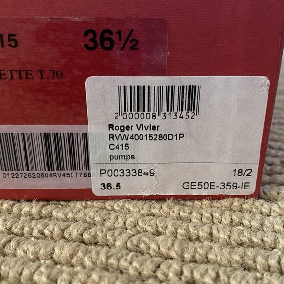 Roger Vivier Taupe Leather Gold Belle Buckle Heels Pumps - Picture 3 of 12